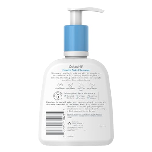 CETAPHIL Hydrating Gentle Skin Cleanser for Dry to Normal Sensitive Skin - Fragrance-Free, Soap-Free, Non-Foaming, 16 oz (2 Pack)