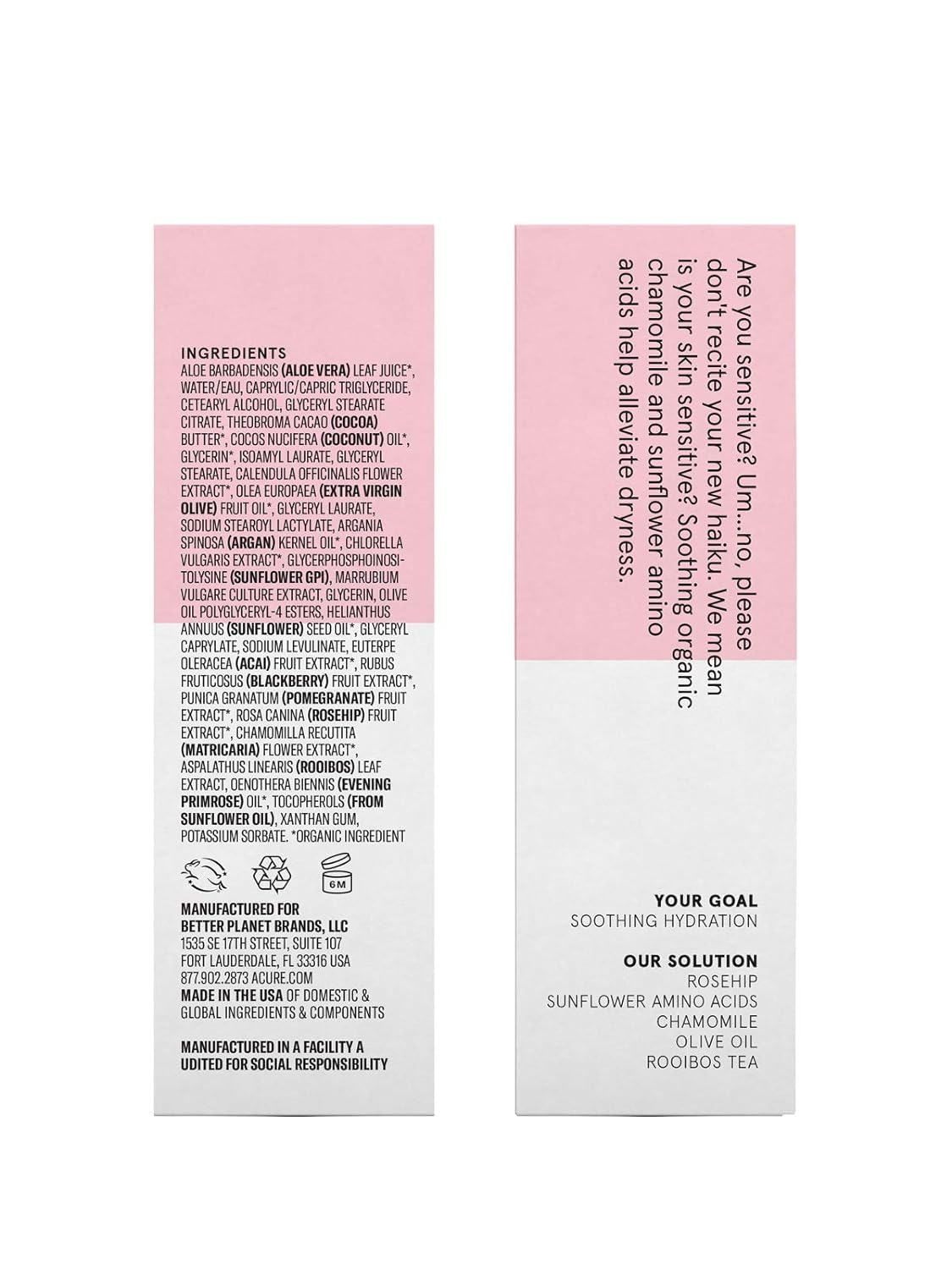 Acure Seriously Soothing Day Cream - Daily Hydrating Facial Cream - Moisturizer for Dry to Sensitive Skin from Argan Oil & Sunflower Amino Acids with Organic Chamomile - Vegan, Unscented - 1.7 Fl Oz