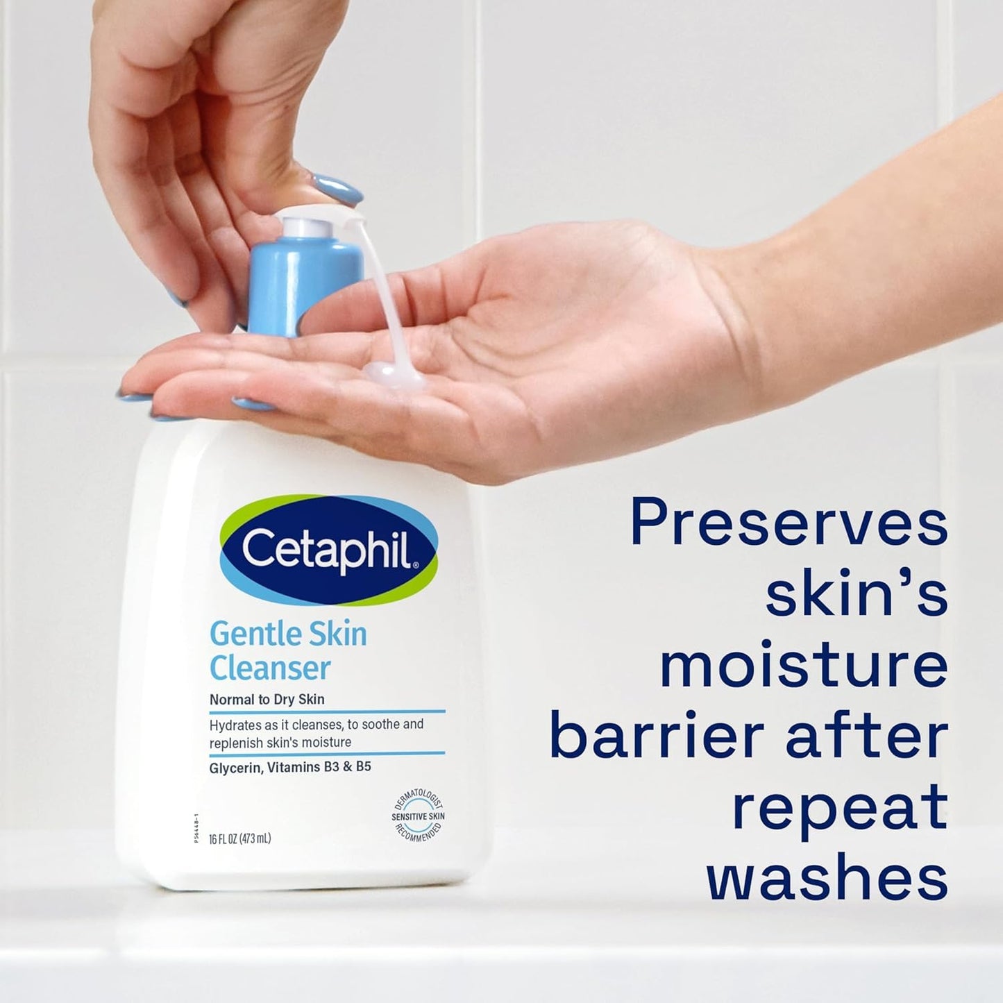 CETAPHIL Hydrating Gentle Skin Cleanser for Dry to Normal Sensitive Skin - Fragrance-Free, Soap-Free, Non-Foaming, 16 oz (2 Pack)