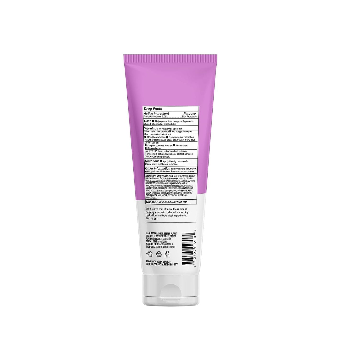 ACURE Calming Itch & Irritation Lotion - Moisturizing Lotion with Colloidal Oatmeal, Cocoa, Shea Butter Blend - Soothing Relief Cream with Lavender Aroma for Irritated Dry Skin - 100% Vegan - 8 Fl Oz