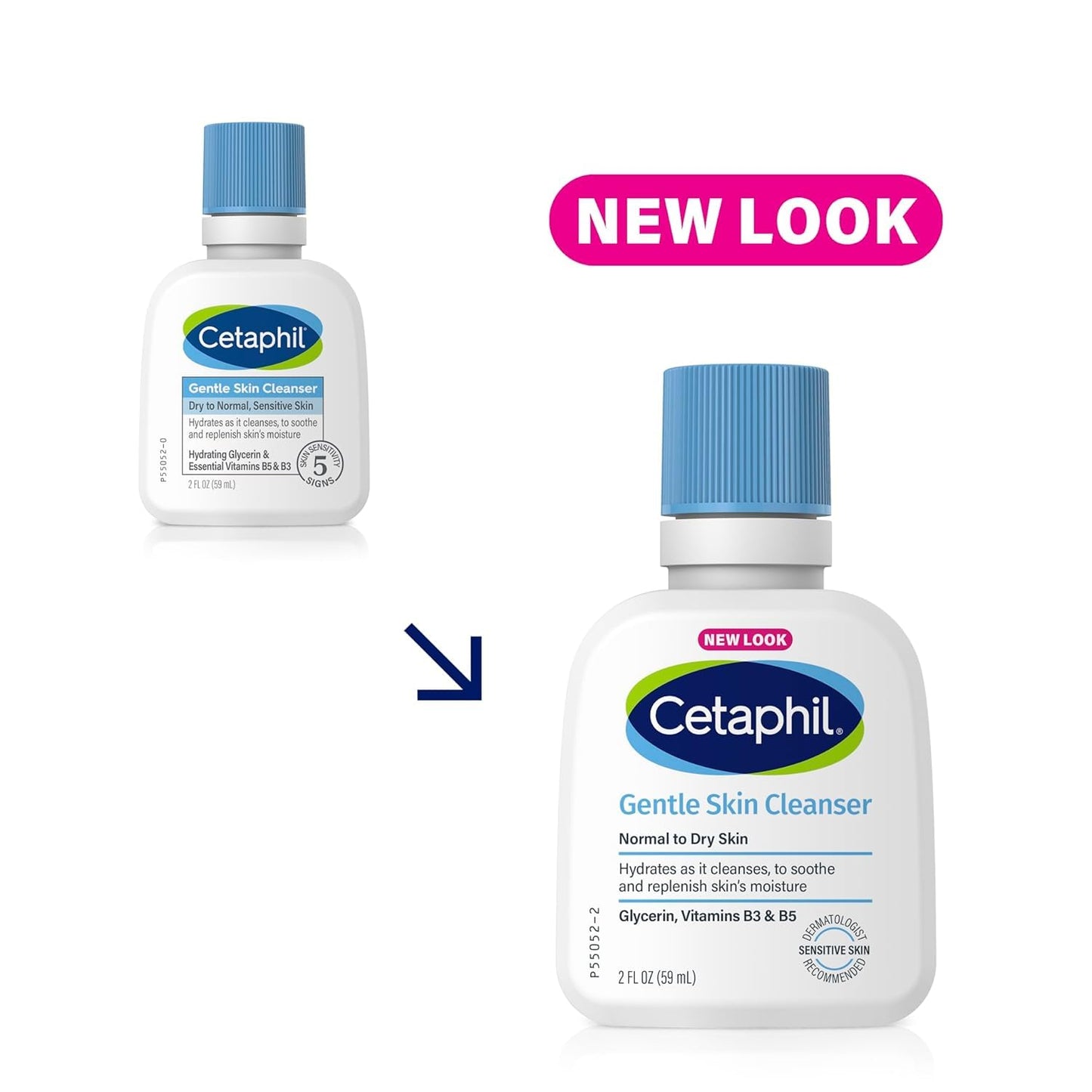 CETAPHIL Hydrating Gentle Skin Cleanser for Dry to Normal Sensitive Skin - Fragrance-Free, Soap-Free, Non-Foaming, 16 oz (2 Pack)