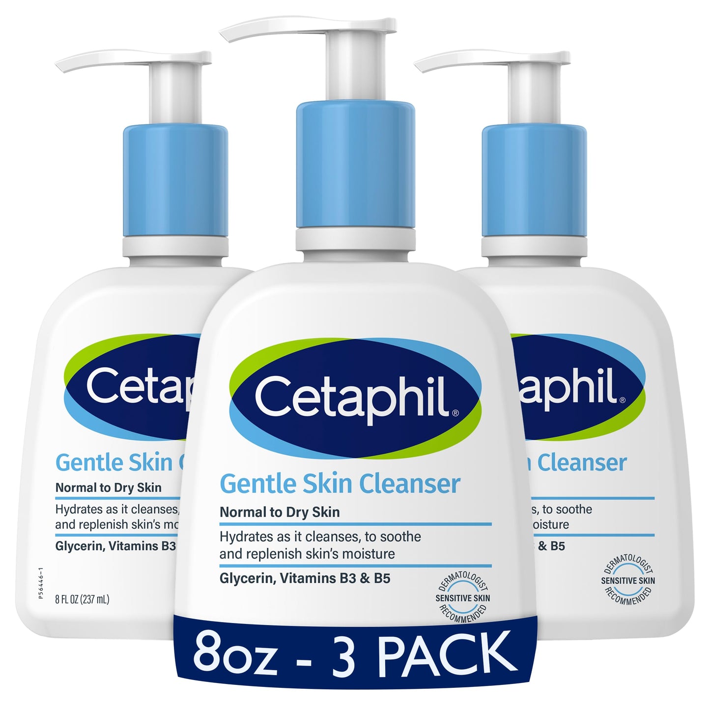 CETAPHIL Hydrating Gentle Skin Cleanser for Dry to Normal Sensitive Skin - Fragrance-Free, Soap-Free, Non-Foaming, 16 oz (2 Pack)