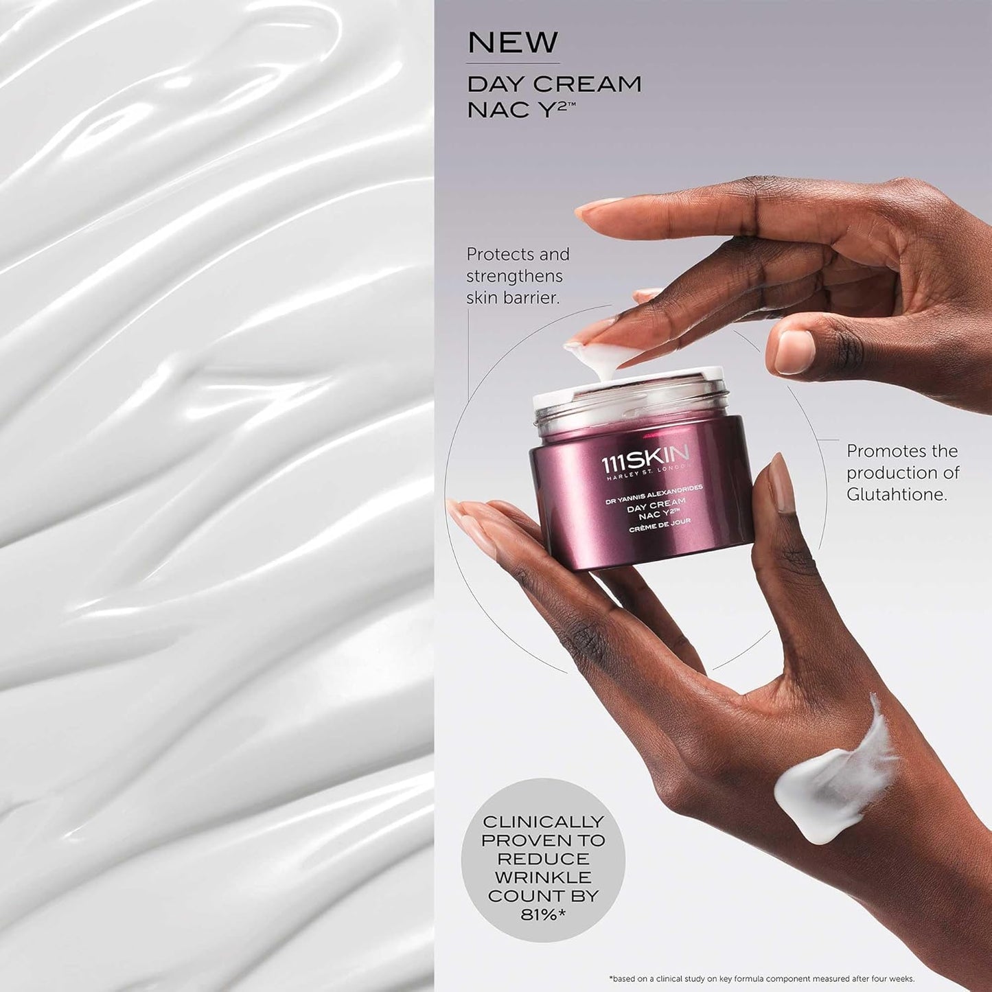 111Skin Repair Day Cream NAC Y2, Visibly Reduce Fine Lines & Dark Circles, Puffy Eye Serum, Combats Early Signs of Aging (1.69 fl oz)