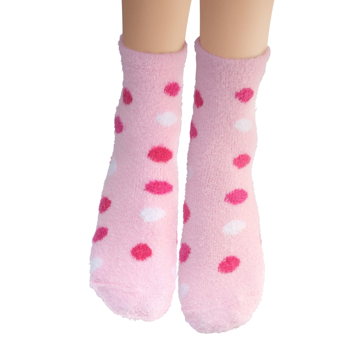 Earth Therapeutics Aloe Vera Socks – Infused with natural aloe vera & Vitamin E – Helps Dry Feet, Cracked Heels, Calluses,Use with Favorite Lotion for Spa Pedicure – Pink/Polka Dots,2 Pairs