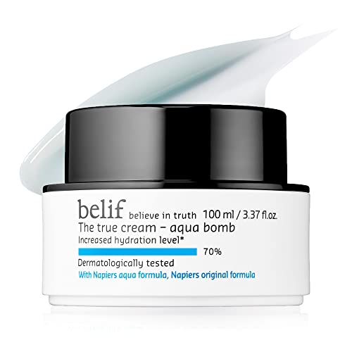 belif The True Cream Aqua Bomb | New & Improved | Hydration in 10 Seconds | Hyaluronic Acid, Niacinamide | Lightweight Hydrating Daily Moisturizer Face