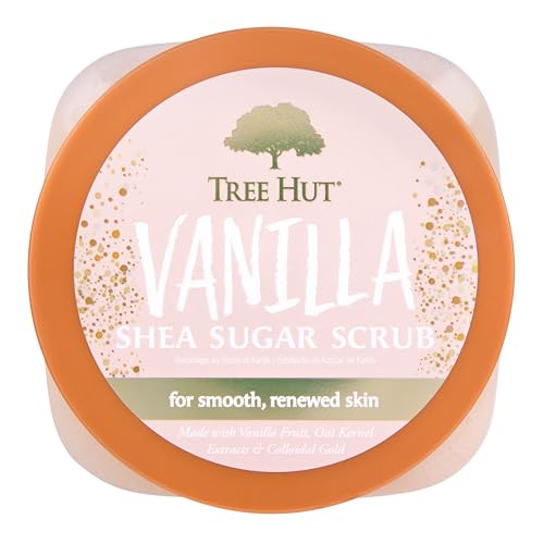 Tree Hut Pumpkin Pop Shea Sugar Scrub | Exfoliating Scrub Removes Dull, Dry Skin for a Hydrated Glow | Limited Edition Fall | Vegan, Free of Parabens, Formaldehyde Donors, & Sulfates | 18 fl oz.