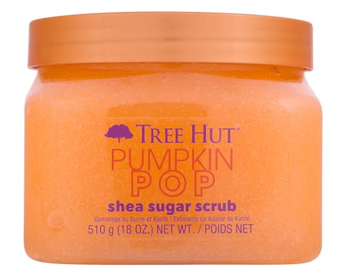 Tree Hut Pumpkin Pop Shea Sugar Scrub | Exfoliating Scrub Removes Dull, Dry Skin for a Hydrated Glow | Limited Edition Fall | Vegan, Free of Parabens, Formaldehyde Donors, & Sulfates | 18 fl oz.