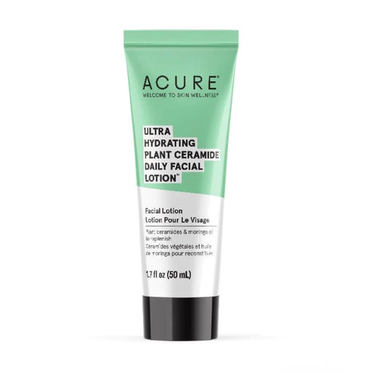 Acure Ultra Hydrating Plant Ceramide Facial Lotion - Morning Face Moisturizer for Deep Hydration, Skin Tone Balance - Made & Extract from Plant Ceramide, Niacinamide & Rice Bran Oil, 1.7 fl oz