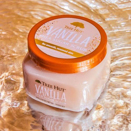 Tree Hut Pumpkin Pop Shea Sugar Scrub | Exfoliating Scrub Removes Dull, Dry Skin for a Hydrated Glow | Limited Edition Fall | Vegan, Free of Parabens, Formaldehyde Donors, & Sulfates | 18 fl oz.