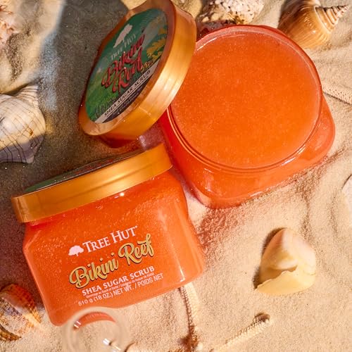 Tree Hut Pumpkin Pop Shea Sugar Scrub | Exfoliating Scrub Removes Dull, Dry Skin for a Hydrated Glow | Limited Edition Fall | Vegan, Free of Parabens, Formaldehyde Donors, & Sulfates | 18 fl oz.