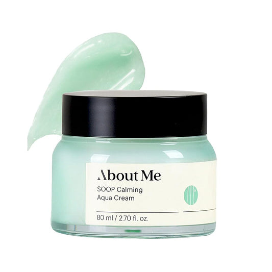 About Me Soop Calming Aqua Cream - Intense Moisturizing Face Cream for Dry and Sensitive Skin, 100 Hours Of Lasting Hydration (80ml/2.7oz)