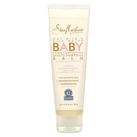 Shea Moisture Baby Multi-Purpose Balm, Oat Milk & Rice Water, 3.5 oz (99 g) for Eczema Body Care