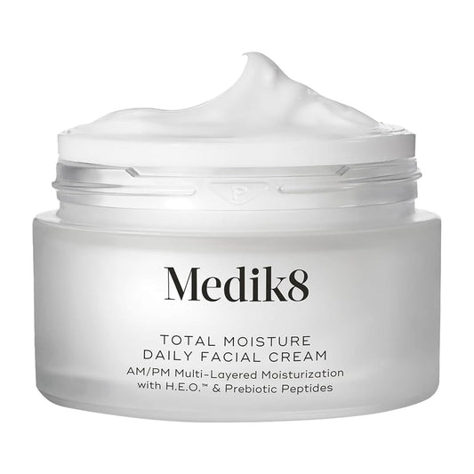 Medik8 Total Moisture Daily Facial Cream - Hydrating Peptide Face Moisturizer with Hyaluronic Acid - Plumps Skin - Supports Skin Barrier - 1.6 oz