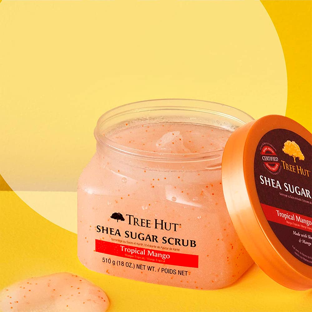 Tree Hut Pumpkin Pop Shea Sugar Scrub | Exfoliating Scrub Removes Dull, Dry Skin for a Hydrated Glow | Limited Edition Fall | Vegan, Free of Parabens, Formaldehyde Donors, & Sulfates | 18 fl oz.