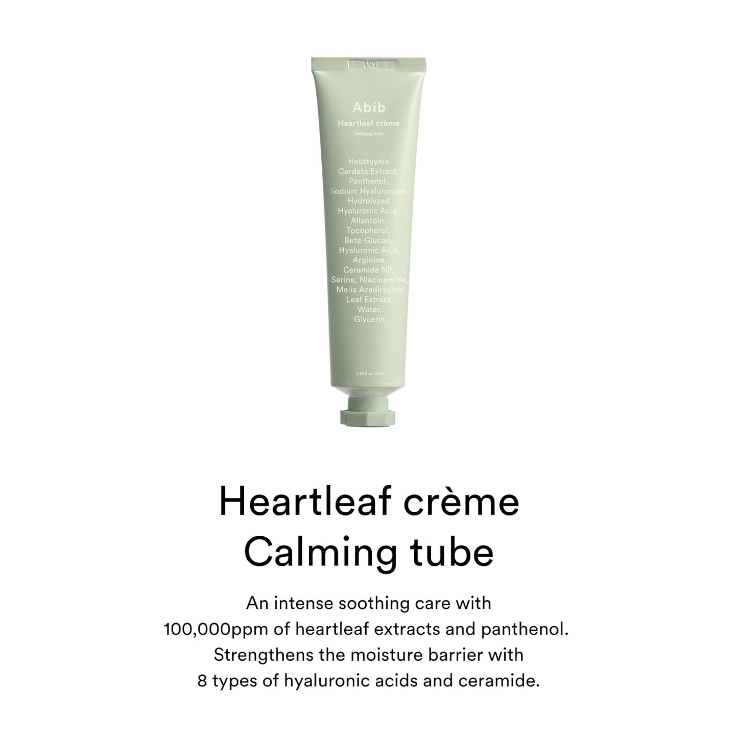 Abib Heartleaf Creme Calming Tube 2.54 Fl Oz I Soothing Moisturizer for Dryness