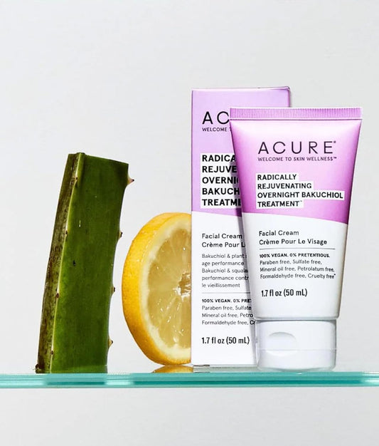 Acure Radically Rejuvenating Bakuchiol Facial Cream - Plant Squalane Retinol Alternative for Overnight Skin Treatment- Vegan Plant-Based Extract - Helps Reduce Appearance of Fine Lines, 1.7 fl oz