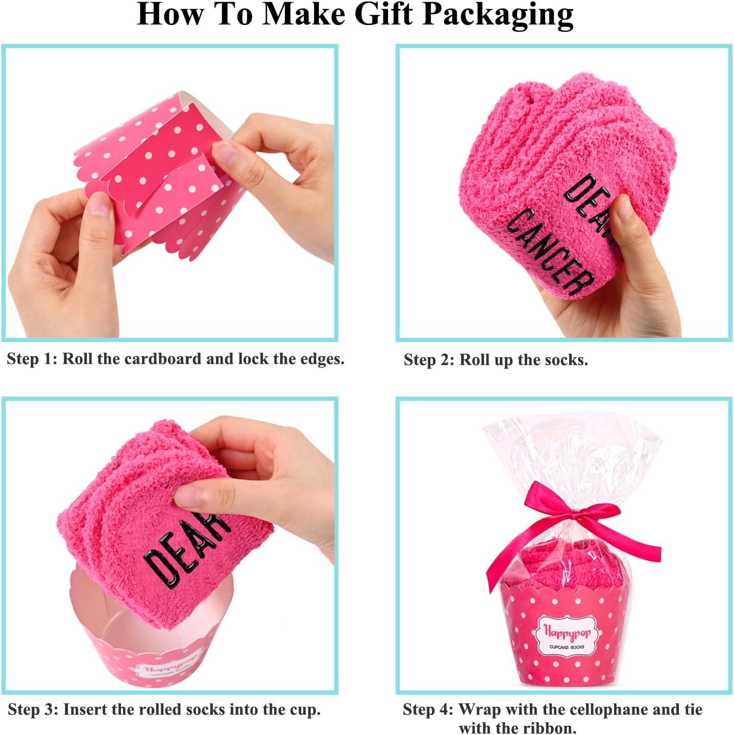 HAPPYPOP Women Fuzzy Socks Breast Cancer Socks For Women Inspirational Socks Chemo Socks, Breast Cancer Gifts For Women Chemo Gifts Cancer Gifts Comfort Gifts