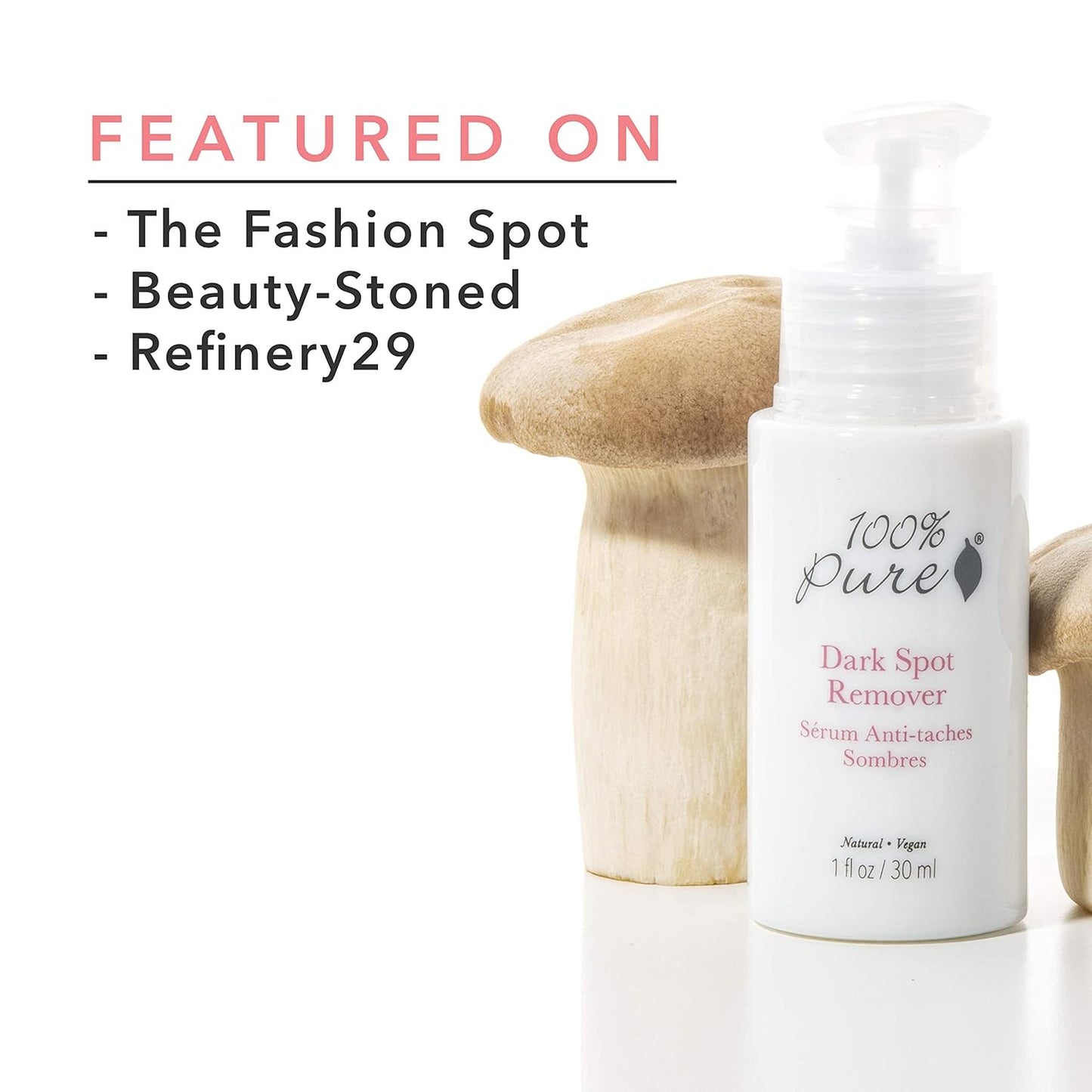 100% PURE Dark Spot Remover, 1 oz, Reduces Dark Spots, Age Spots, Evens Skin Tone, Diminish Spots, Vegan Dark Spot Remover, Natural Serum