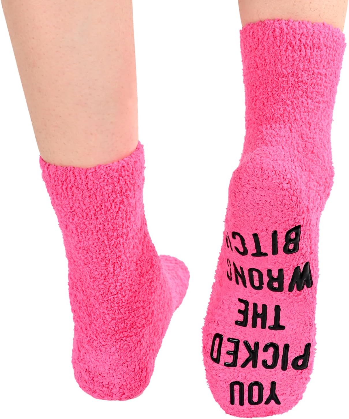 HAPPYPOP Women Fuzzy Socks Breast Cancer Socks For Women Inspirational Socks Chemo Socks, Breast Cancer Gifts For Women Chemo Gifts Cancer Gifts Comfort Gifts