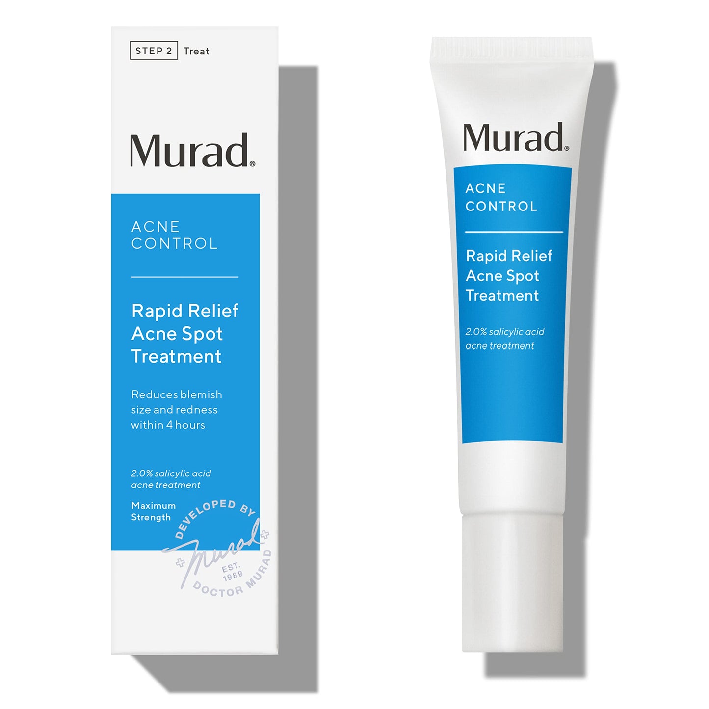 Murad Rapid Relief Acne Spot Facial Treatment – Acne Control Max Strength 2% Salicylic Acid Clear Gel Blemish Remover - Fast Active Acne Relief Backed by Science, 0.5 Oz