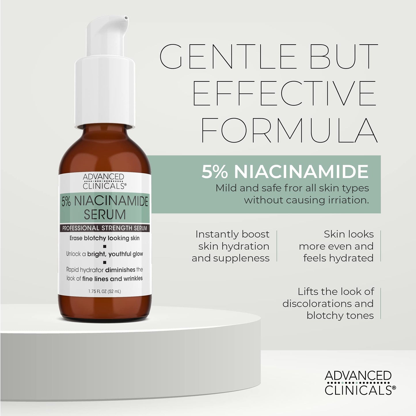 Advanced Clinicals Niacinamide Serum - 5% Niacinamide Serum For Face W/Hyaluronic Acid Serum, Ferulic Acid, Aloe Vera, Fruit Extracts - Dark Spot & Age Spot Remover - Skin Serum for Face 1.75 Fl Oz