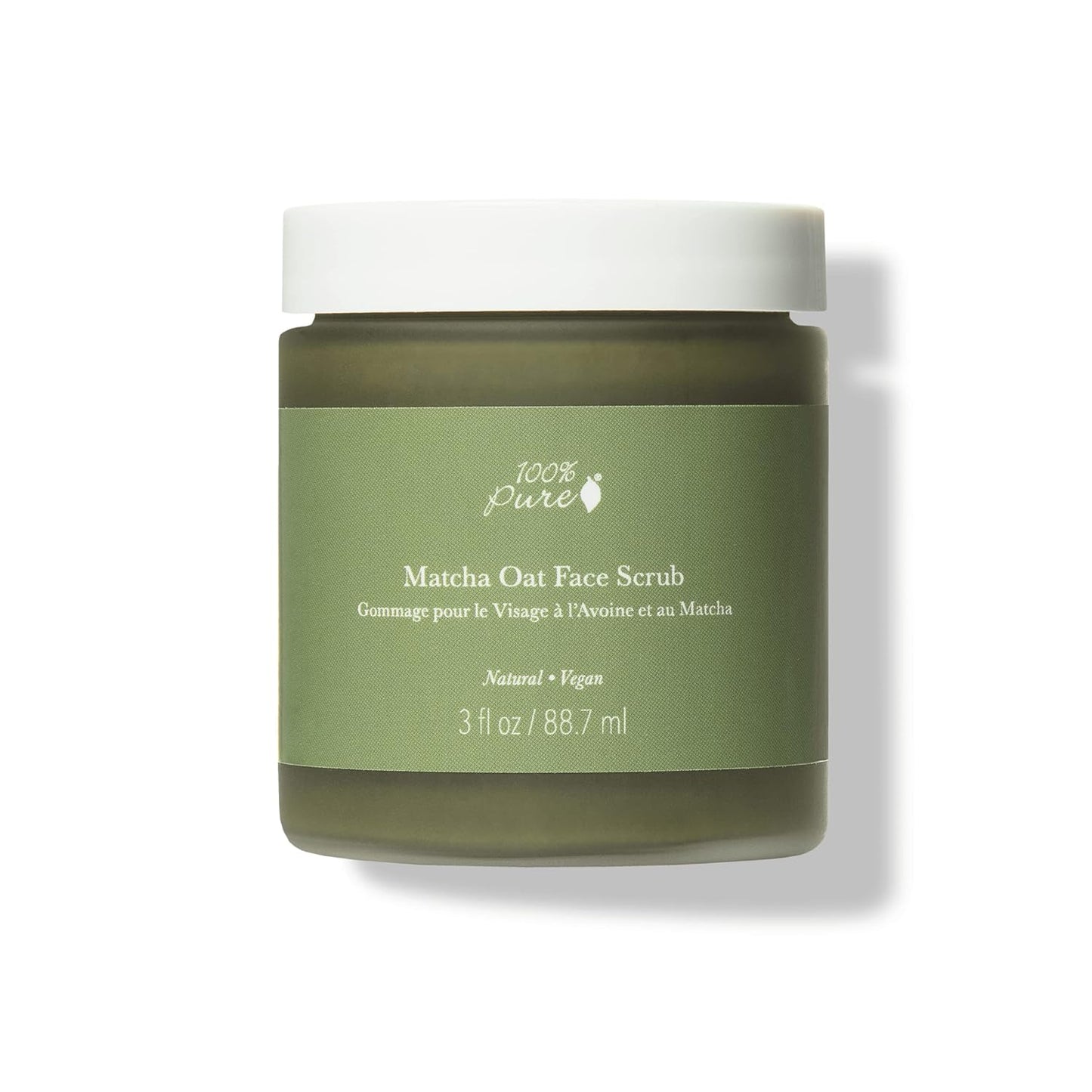 100% PURE Matcha Oat Face Scrub Facial for Glowy Radiant Skin Exfoliator & Pore Minimizer Natural Skincare for Women & Men, Vegan - 3 oz