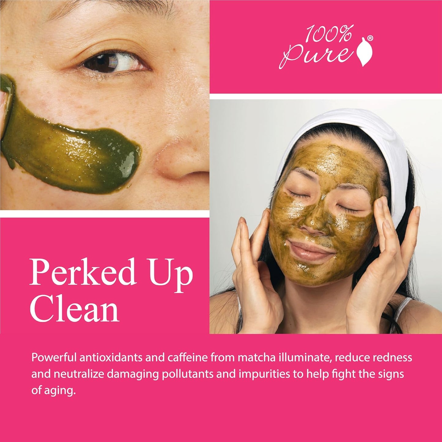 100% PURE Matcha Oat Face Scrub Facial for Glowy Radiant Skin Exfoliator & Pore Minimizer Natural Skincare for Women & Men, Vegan - 3 oz