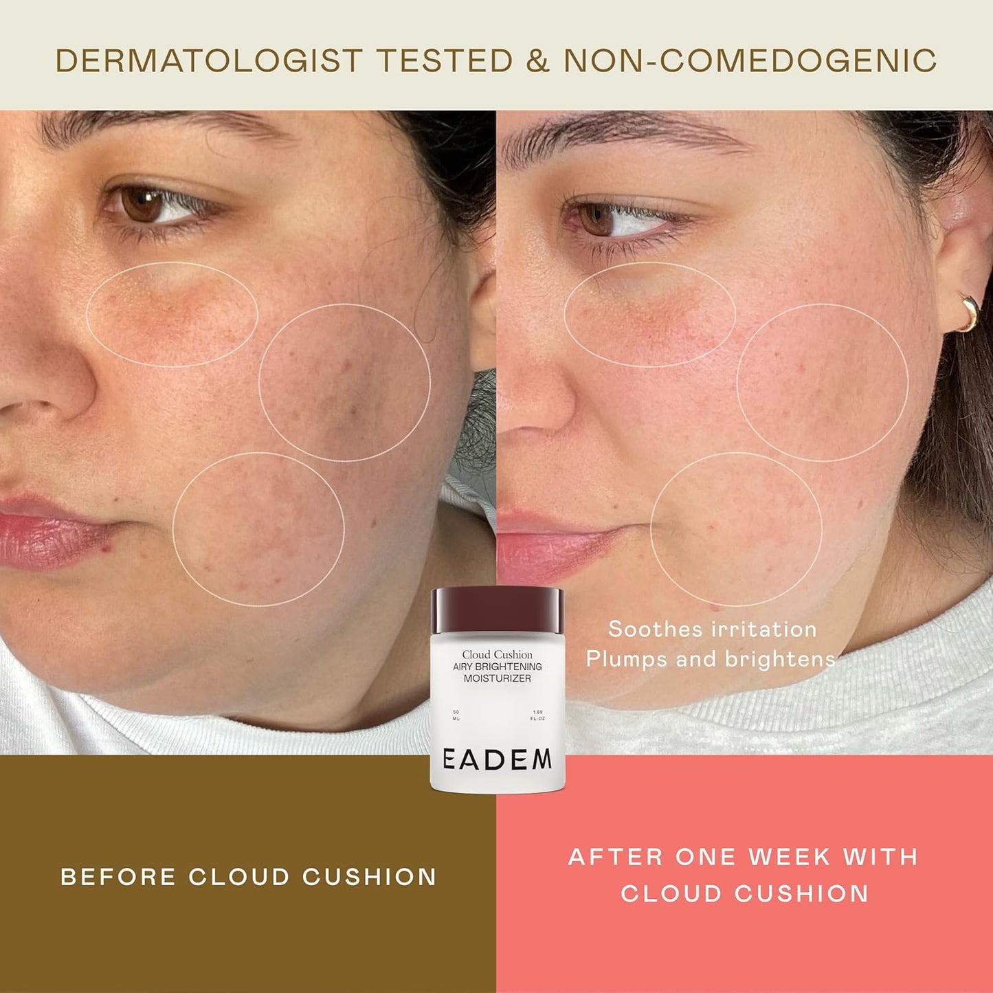 EADEM Face Moisturizer Cream, Ultra Repair Cream, Skin Barrier Repair, Hydrating Moisturizer with Peptides & Ceramides, 1.69 oz, Cloud Cushion