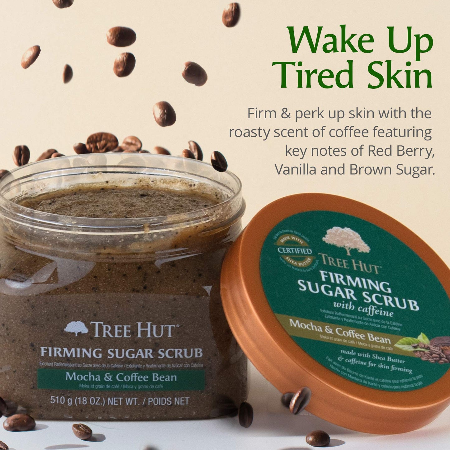 Tree Hut Pumpkin Pop Shea Sugar Scrub | Exfoliating Scrub Removes Dull, Dry Skin for a Hydrated Glow | Limited Edition Fall | Vegan, Free of Parabens, Formaldehyde Donors, & Sulfates | 18 fl oz.