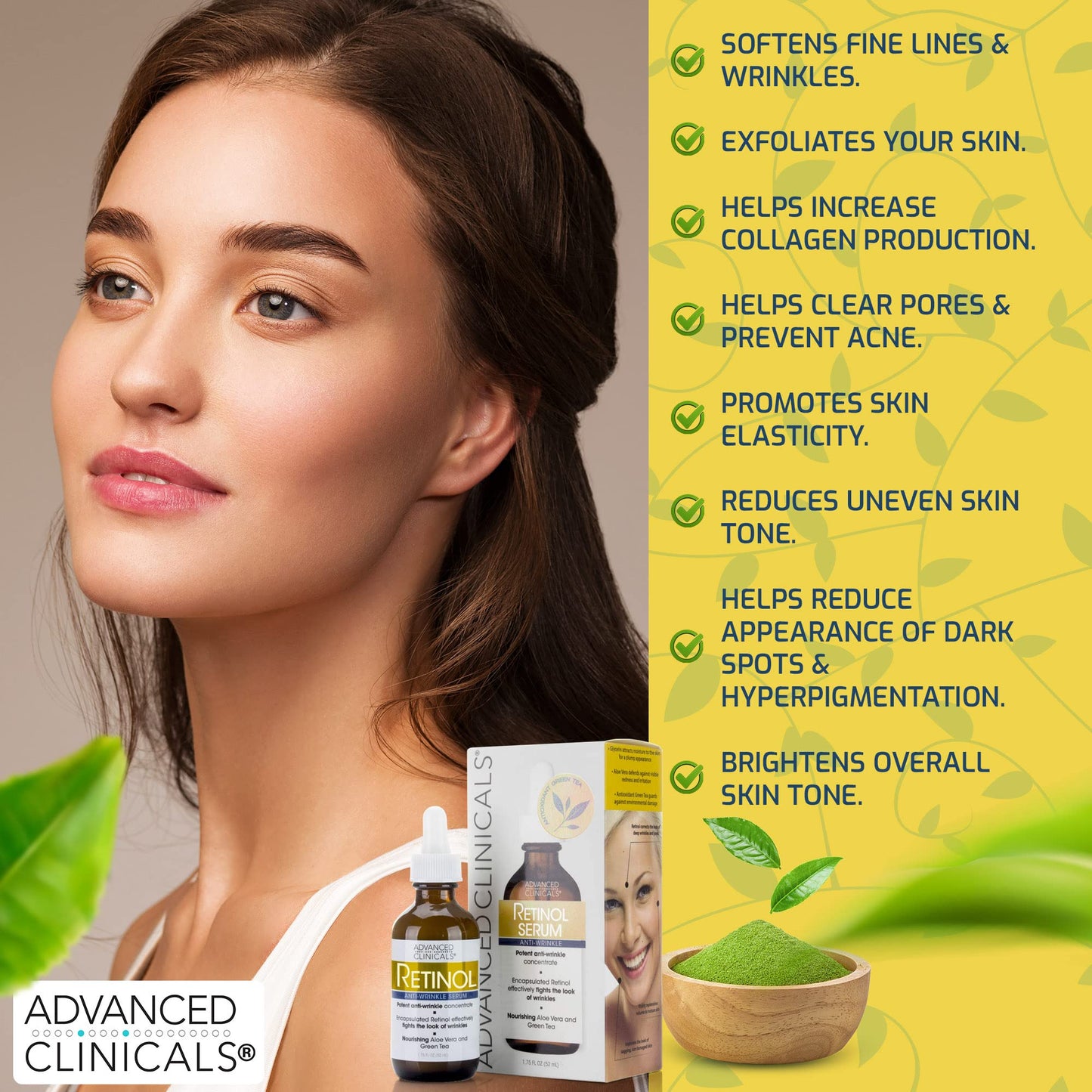 Advanced Clinicals Niacinamide Serum - 5% Niacinamide Serum For Face W/Hyaluronic Acid Serum, Ferulic Acid, Aloe Vera, Fruit Extracts - Dark Spot & Age Spot Remover - Skin Serum for Face 1.75 Fl Oz