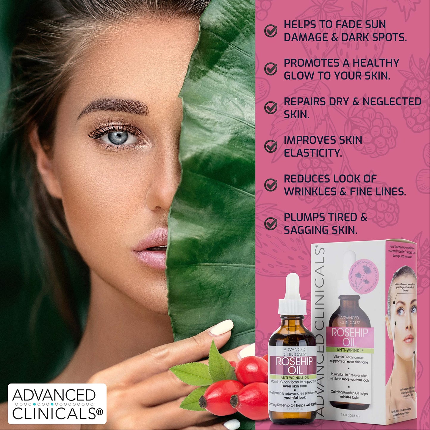 Advanced Clinicals Niacinamide Serum - 5% Niacinamide Serum For Face W/Hyaluronic Acid Serum, Ferulic Acid, Aloe Vera, Fruit Extracts - Dark Spot & Age Spot Remover - Skin Serum for Face 1.75 Fl Oz